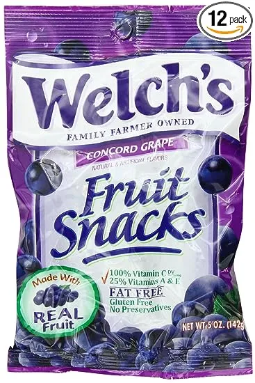 Welchs Grape Fruit Snacks, 5-Ounce (Pack of 12) 