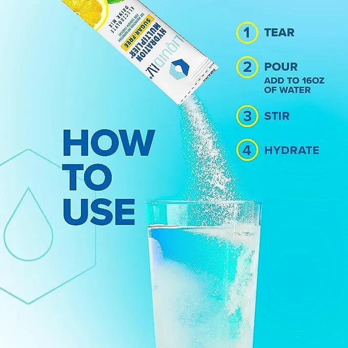 Liquid I.V. Sugar-Free Hydration Multiplier - Lemon Lime – Sugar-Free Hydration Powder Packets  | Electrolyte Drink Mix | Easy Open Single-Serving Stick | Non-GMO | 14 Sticks