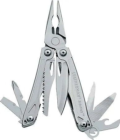 LEATHERMAN, Sidekick Pocket Size Multitool with Spring-Action Pliers and Saw, Stainless Steel with Nylon Sheath