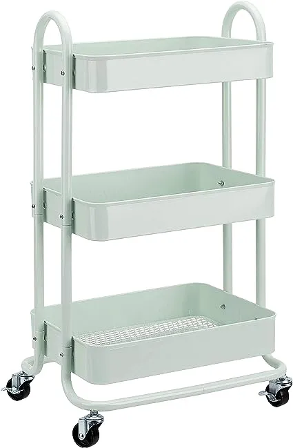 Space-Saving 3-Tier Rolling Cart for Tools, Food, and Supplies - Easy Mobility