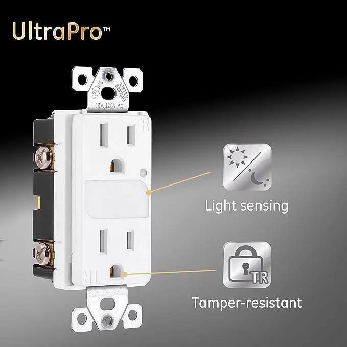GE Grounded Duplex LED Guide Light Receptacle 40967