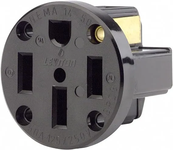 Leviton 279-PM Panel Mount Receptacle Industrial Grade 14-50R 50A 125/250V - Black