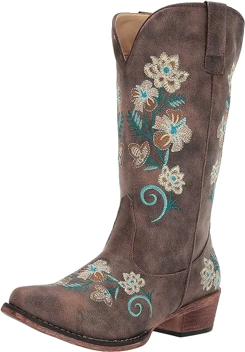 Roper Riley Floral - Brown - Knee Boots