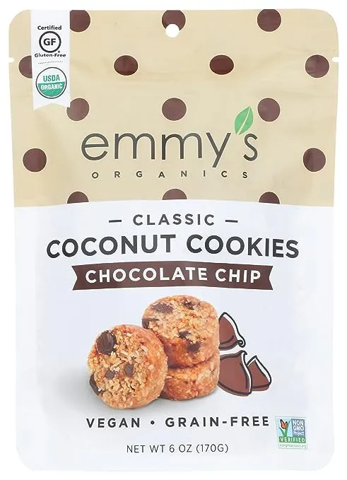 Emmy's Organics Organic Chocolate Chip Coconut Cookies, 6 oz 