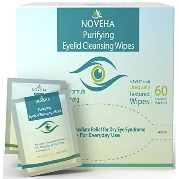 NOVEHA Eyelid & Lash Wipes For Itchy Dry Eyes Styes & Blepharitis