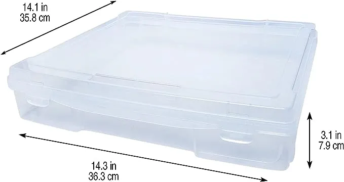 12” x 12” Plastic Scrapbook Storage Case by Simply Tidy - Portable Case for Documents, Papers, Sewing, Crafts - Clear, Bulk 12 Pack