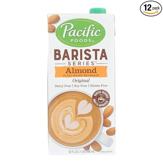 Pacific Barista Series - Bebida original de almendras de 32 onzas, paquete de 12