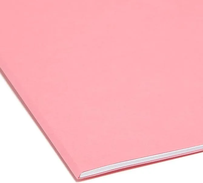 Smead SuperTab File Folder, Oversized 1/2-Cut Tab, Letter Size, Assorted Pastel Colors, 100 per Box (11906)