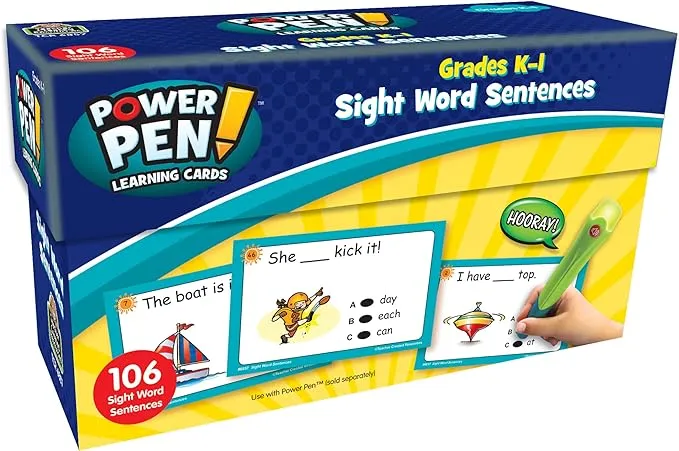 Teacher Created Resources Power Pen Learning Cards, Sight Word Sentences (6857), Medium, Multicolor