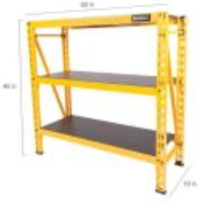 Yellow 3-Tier Steel Garage Storage Shelving Unit (50 in. W x 48 in. H x 18 in. D)