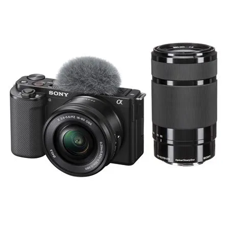 Sony ZV-E10 Mirrorless Camera with 16-50mm Lens, Black with E 55-210mm f/4.5-6.3 OSS E-Mount Lens