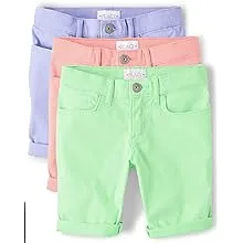 The Children's Place Girls' Sold Skimmer Shorts 3 Pack, Purple/Orange/Green, 8The Children's Place Girls' Sold Skimmer Shorts 3 Pack, Purple/Orange/Green, 8