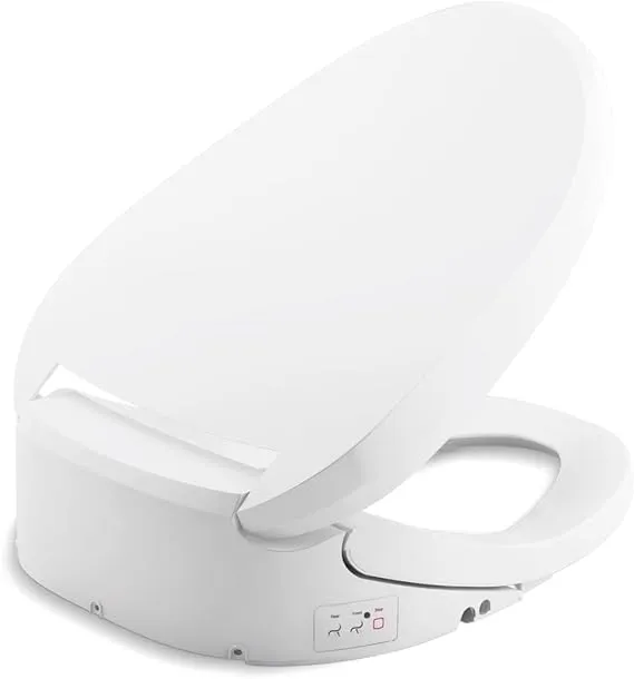 KOHLER 8298-CR-0 C3-455 Elongated Bidet Toilet Seat, Heated Bidet, Bidets for Existing Toilets with Remote Control, White