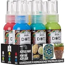 FolkArt Dots Set, 6 Piece Acrylic Paint Kit Featuring 6 Colors for DIY Indoor & Outdoor Multi-Surface Craft Projects, 49904