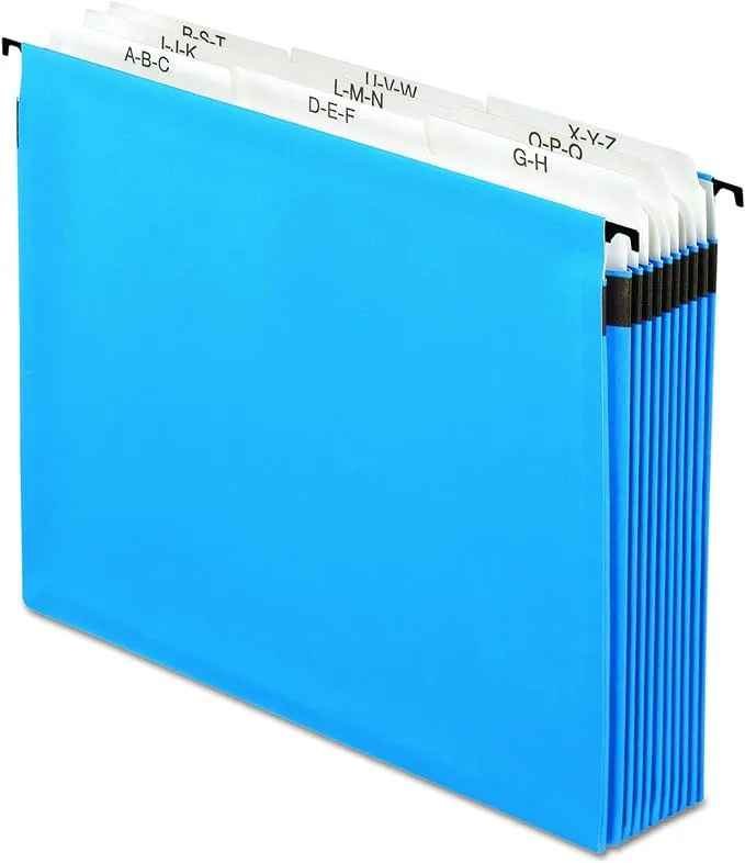 Pendaflex SureHook Nine-Section Hanging Folder 5.25" Letter Blue 59225