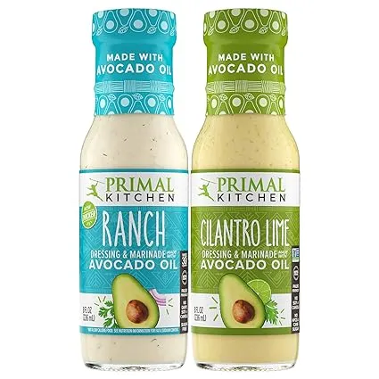 Primal Kitchen No Dairy Avocado Oil Dressing & Marinade Two Pack - 1 Ranch & 1 Cilantro Lime