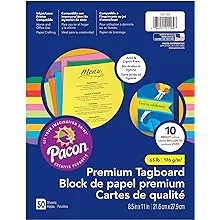 Premium Tagboard Assrtmnt 8.5x11in Brights Assrtd 10 Colors 50 Sheets