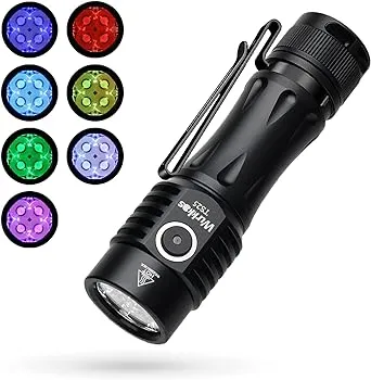 Wurkkos EDC Rechargeable Flashlights TS25 4000lm Flashlights High Lumens 4 * 519A LED Flashlight RGB Flashlight with Anduril 2.0 Pocket Flashlights Small Flashlights for Hiking(519A)