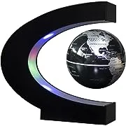 Senders Floating Globe with LED Lights C Shape Magnetic Levitation World Map for