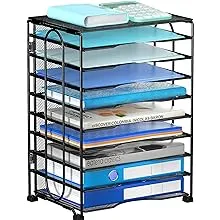 10-Tier Desktop File Sorter Desk Organizer Letter Tray Paper Organizer for Desk,