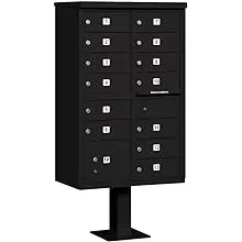 Cluster Box Unit, Bronze, Powder Coated, 14 Doors, Pedestal, 4 Type