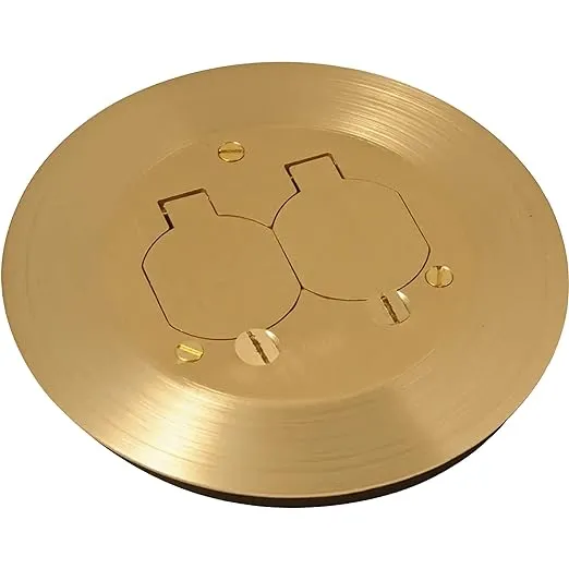 Raco RAC5500KIT 6-1/4" Round Floor Box Cover Kit Brass