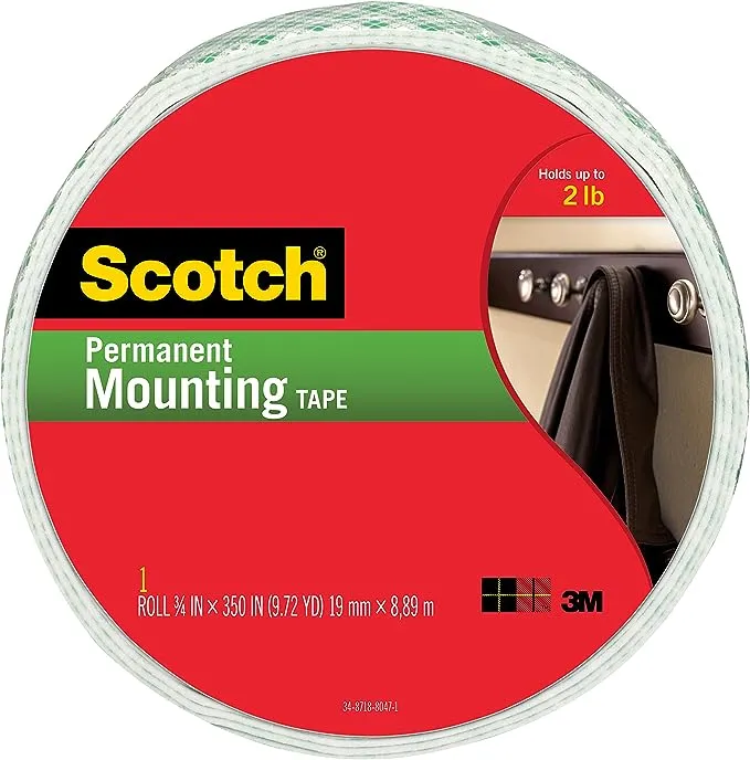 Scotch&reg; Permanent Heavy-Duty Mounting Tape, 3/4&quot; x 350&quot;