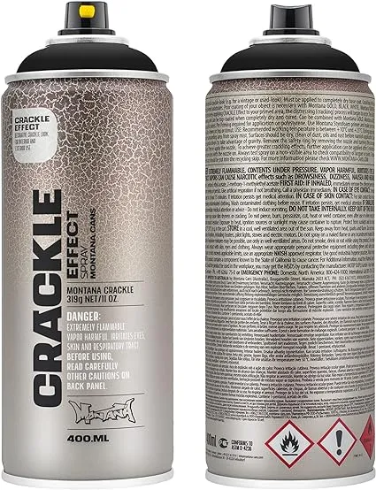 Montana Cans Montana Crackle 400 ml Color, Traffic Black Spray Paint, 13.5 Fl Oz