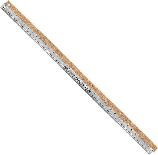 Breman Precision Metal Ruler 36 inch - Stainless Steel Cork Back Metal Ruler - Premium Steel Straight Edge 36 inch Metal Ruler - Flexible Stainless