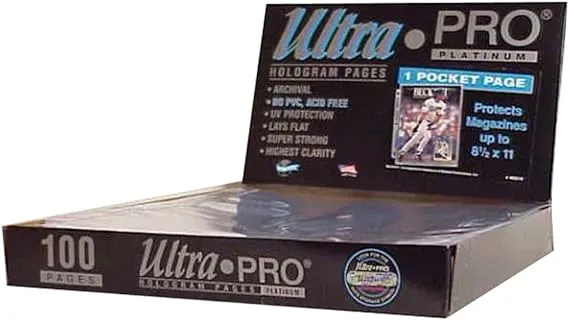 Ultra PRO UP211D Platinum Pocket Pages - 100 Count  - 1 Pocket Page 8 1/2” X 11”