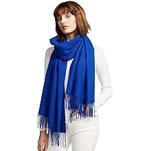 RIIQIICHY Scarfs for Women Winter Blue Pashmina Shawls and Wraps for Evening Dresses Warm Large Scarves Wedding Shawl