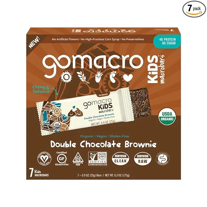 GoMacro Double Chocolate Brownie Kids MacroBar 7ct Multipack