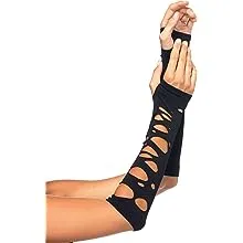 Leg Avenue Black Distressed Arm Warmers