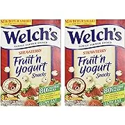 Welch's Strawberry Fruit'n Yogurt Snacks 8 Pouches (2 Pack - 16 Pouches Total) 