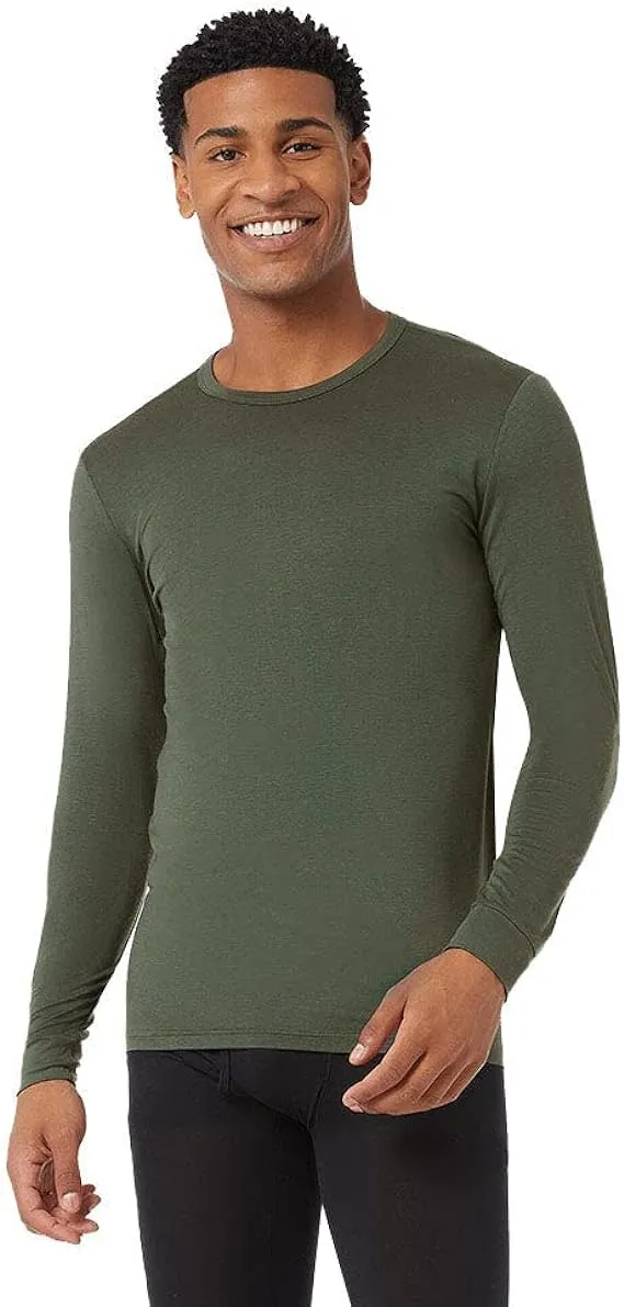 32 Degrees Men's Lightweight Baselayer Crew Top | Long Sleeve | Form Fitting | 4-Way Stretch | Thermal