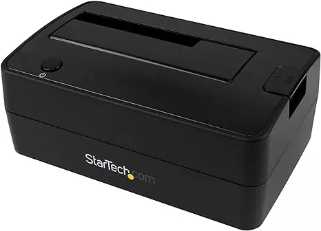 StarTech.com Single Bay USB 3.1 to SATA Hard Drive Docking Station, USB 3.1 (10 Gbps) Hard Drive Dock, External 2.5/3.5" SATA III HDD/SSD Docking Station, Top-Loading Hard Drive Bay (SDOCKU313),Black