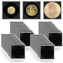 40 Pcs Clear Square Silver Dollar Coin Capsules Holder,10 Size Adjustable Gasket for Coin Collection American Silver Eagle Liberty Coin &JFK Half Dollar &Bitcoin Supplies,And One Storage Organizer Box40 Pcs Clear Square Silver Dollar Coin Capsules Holder