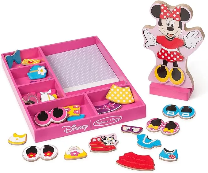 Melissa & Doug Disney Minnie Mouse Magnetic Dress-Up Wooden Doll Pretend Play Set (35+ pcs)