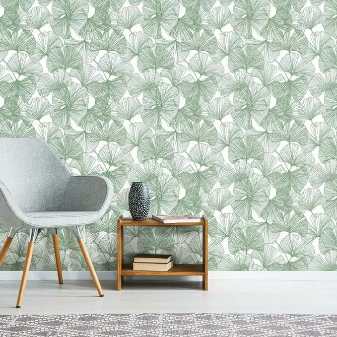 RoomMates Gingko Leaves Peel and Stick Wallpaper