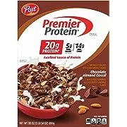 Post Premier Protein Chocolate Almond cereal, high protein-rich breakfast cereal or snack made with real almonds, 30 Ounce - 1 count