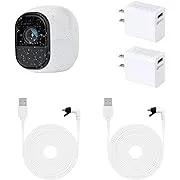 ALERTCAM 2Pack Power Cable for Arlo Pro and Arlo Pro 2, 16.4ft/5m Weatherproof USB Cable, with Quick Charge 3.0 Power Adapter Continuously Charging