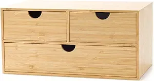 Wisuce Bamboo Desk Organizer - Mini Desktop Drawer Tabletop Storage Organizat...