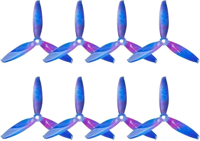 GEMFAN 8pcs 5043 3-Blade Propellers 5 Inch Props (5.0 x 4.3) CW CCW for RC FPV Drone Quadcopter (Starry)