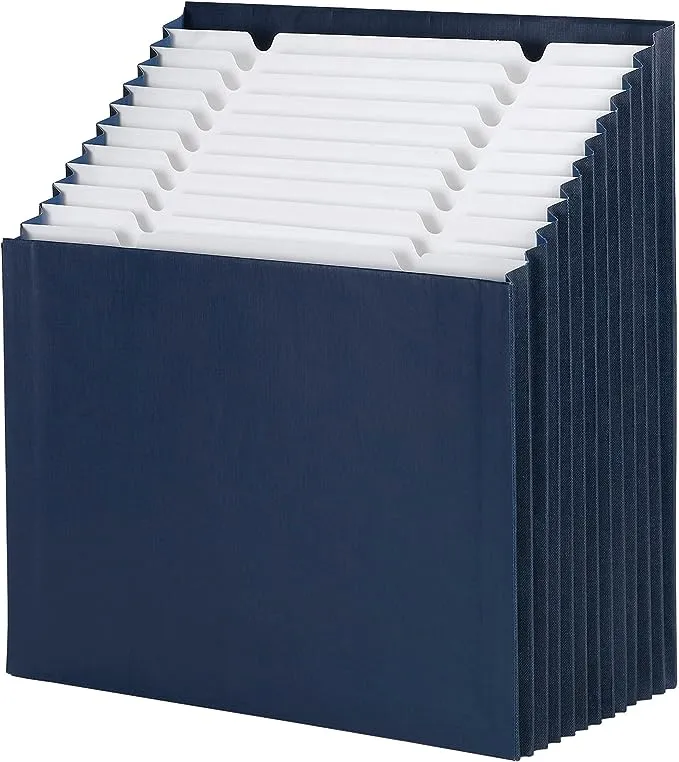 Smead 12-Pocket Stadium File, Navy, Letter (SMD70211)