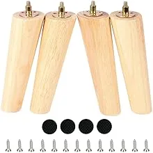 Ctopogo Wooden Solid Wood Round Furniture Legs 8 Inch Set Of 4