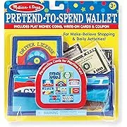 Melissa & Doug Pretend-to-Spend Toy Wallet with Play Money and Cards 45 Pieces