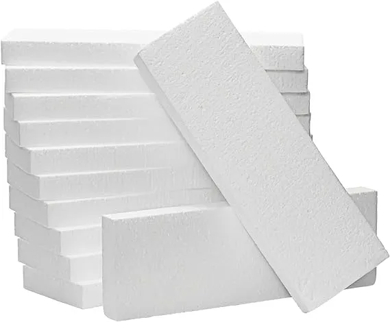 Juvale 12 Pack Foam Rectangle Blocks for Kids Crafts, Polystyrene Boards for DIY Sculpture (12x4x1 inches)