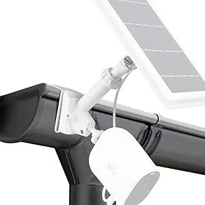 Wasserstein Gutter Mount for Camera & Solar Panel - Compatible with Wyze, Blink, Ring, Arlo, & Eufy (White)