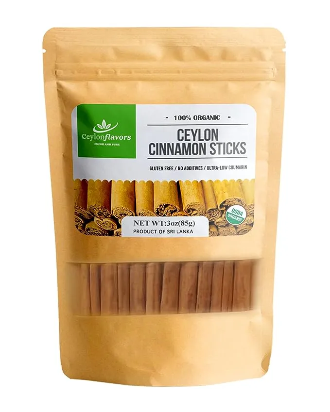 Organic Ceylon Cinnamon Sticks, True or Real Cinnamon, Premium Grade, Harvested from A USDA Certified Organic Farm in Sri Lanka 1 oz / 28 G 3