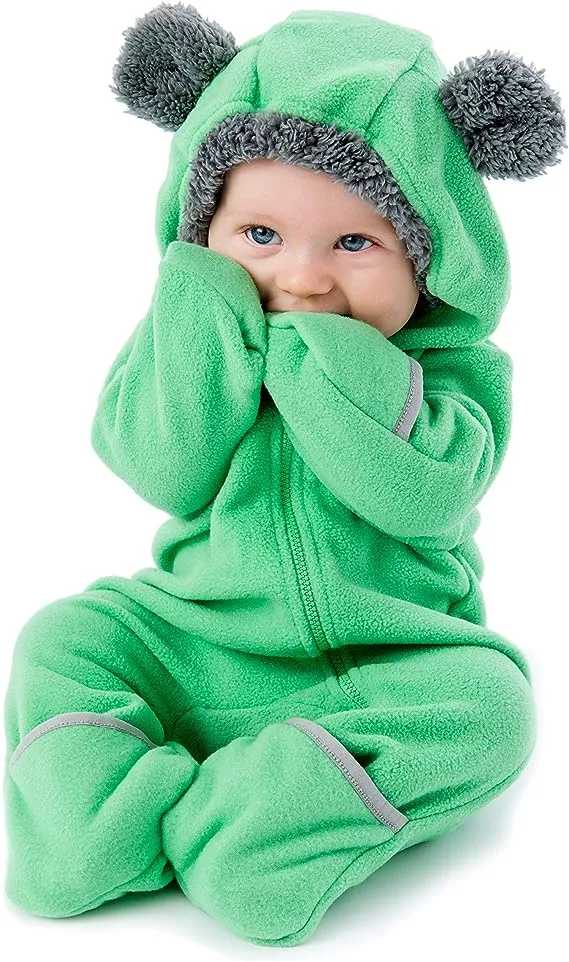 Fleece Baby Bunting Bodysuit – Infant One Piece Kids Hooded Romper Outerwear Toddler JacketFleece Baby Bunting Bodysuit – Infant One Piece Kids Hooded Romper Outerwear Toddler Jacket